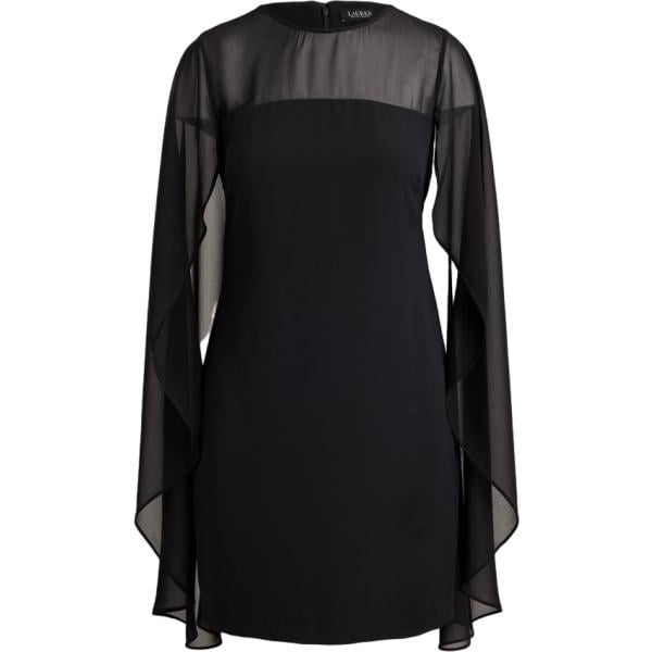Vestito corto da donna in nero pece corto Lauren