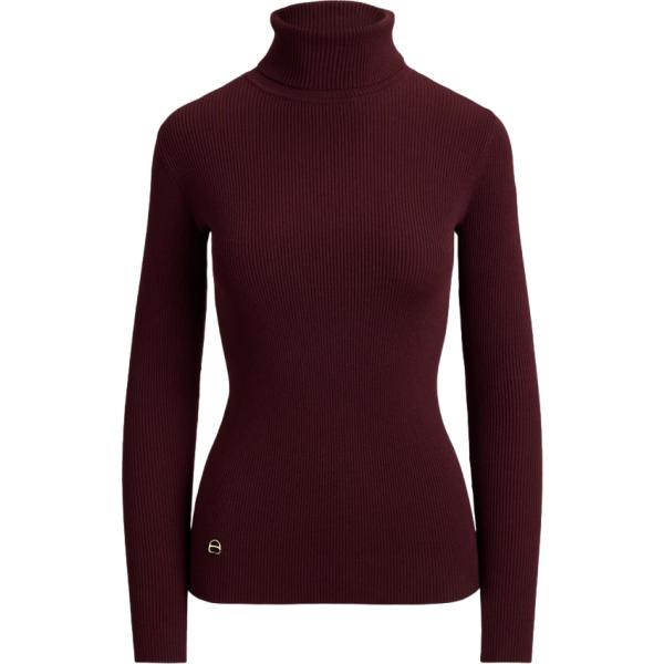 Pullover da donna in rosso classico collo a dolcevita Lauren