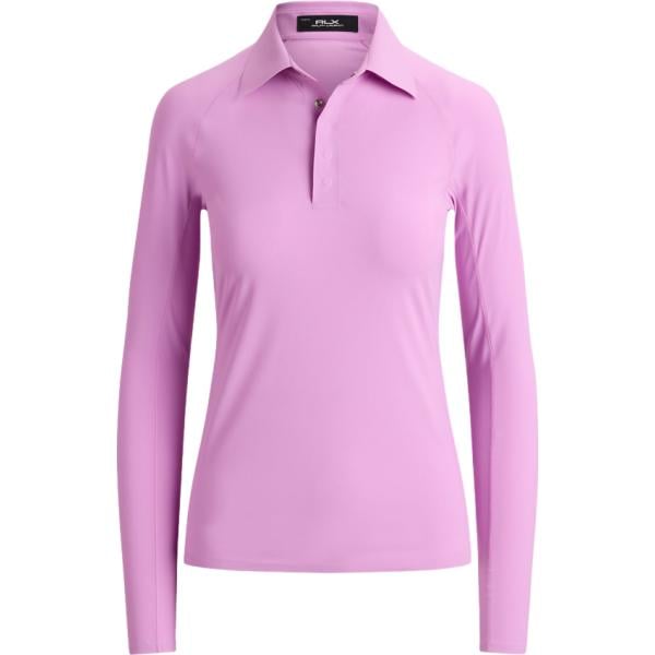 Polo da donna in rosa chiaro lavorato a maglia a maniche lunghe Rlx