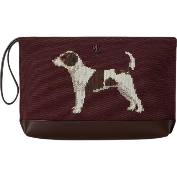 Pochette da donna in marrone scuro in pelle Lauren