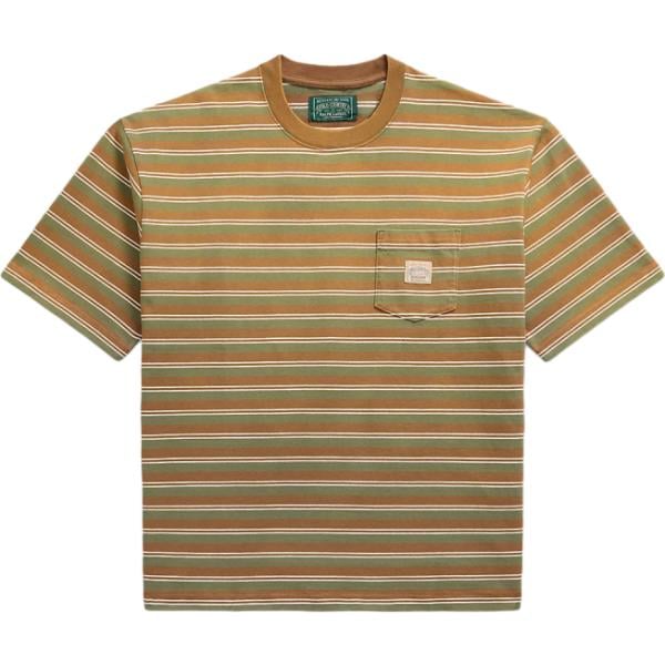 T-shirt da uomo in verde oliva a righe Polo Ralph Lauren