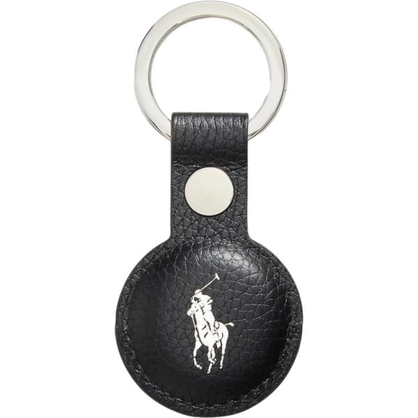 Portachiavi da uomo in nero pece in pelle Polo Ralph Lauren