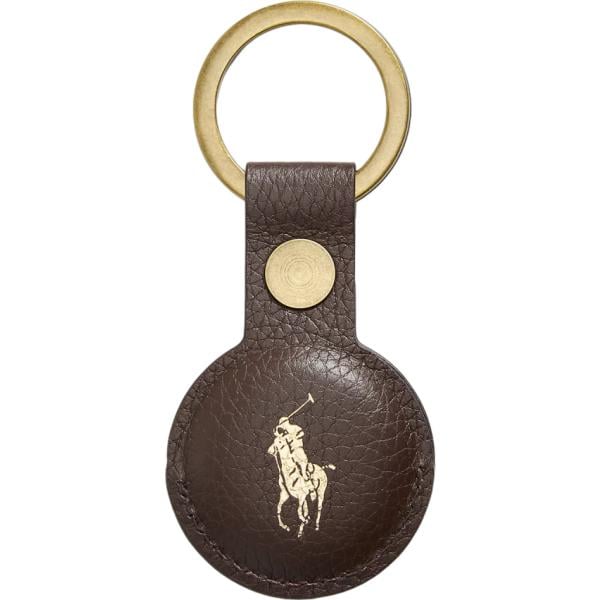 Portachiavi da uomo in marrone scuro in pelle Polo Ralph Lauren