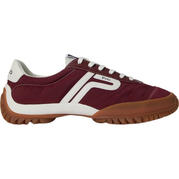 Sneakers da donna in bordeaux effetto scamosciato bassa in pelle Polo Sport Polo Sport