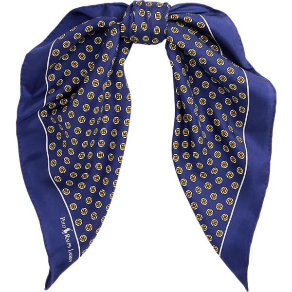 Foulard da donna in blu scuro in seta Polo Ralph Lauren Polo Ralph Lauren