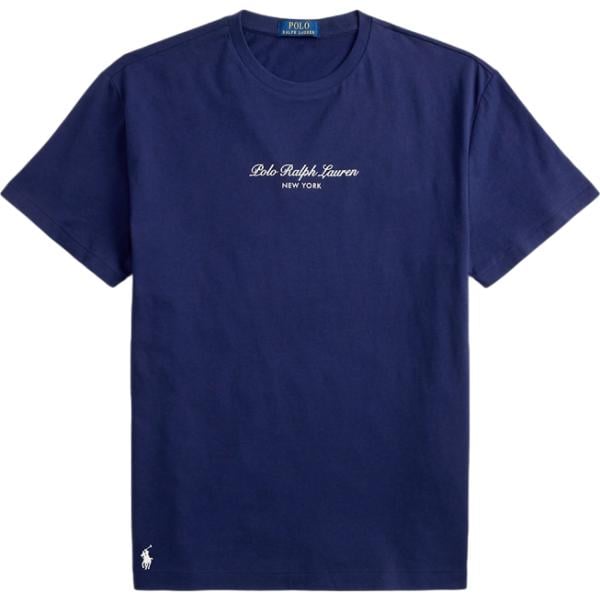T-shirt da uomo in blu scuro in cotone Polo Ralph Lauren