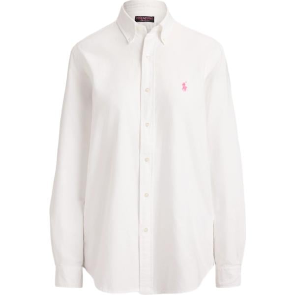 Camicia da donna in bianco neve in cotone Polo Ralph Lauren