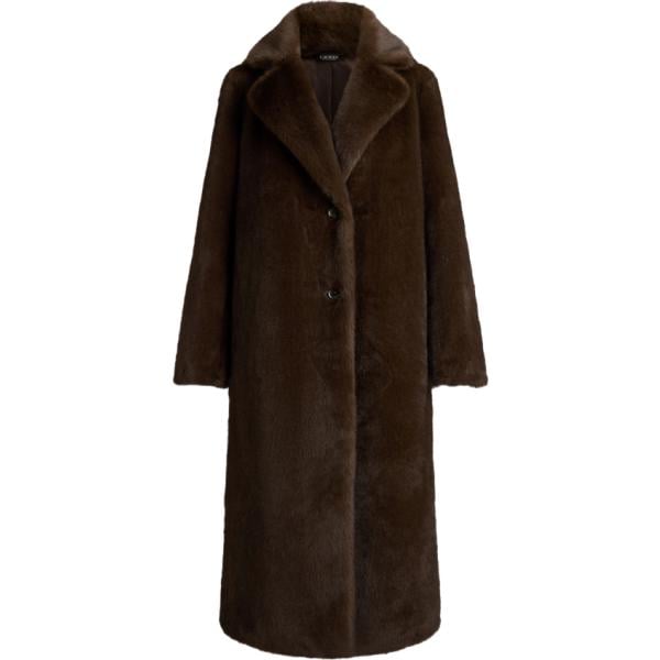 Cappotto da donna in marrone scuro in in ecopelliccia Lauren