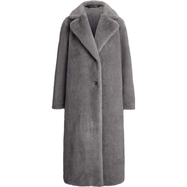 Cappotto da donna in grigio scuro in in ecopelliccia Lauren
