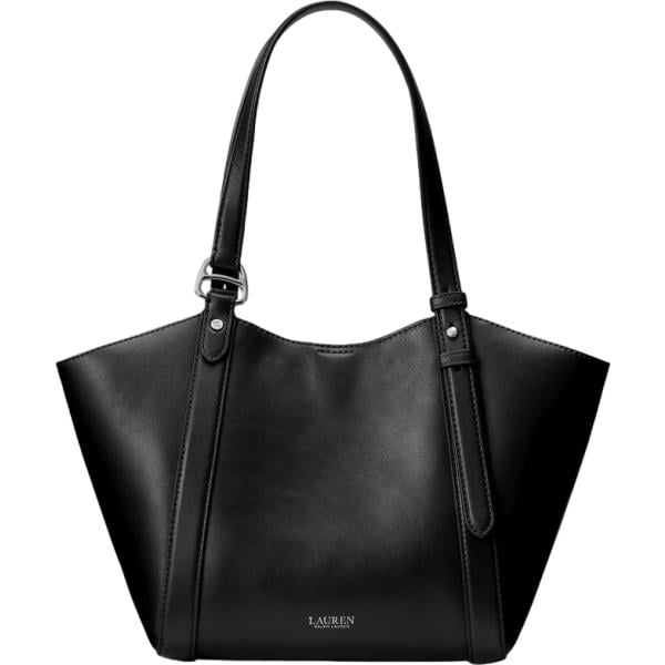 Borsa tote da donna in nero pece in pelle Lauren