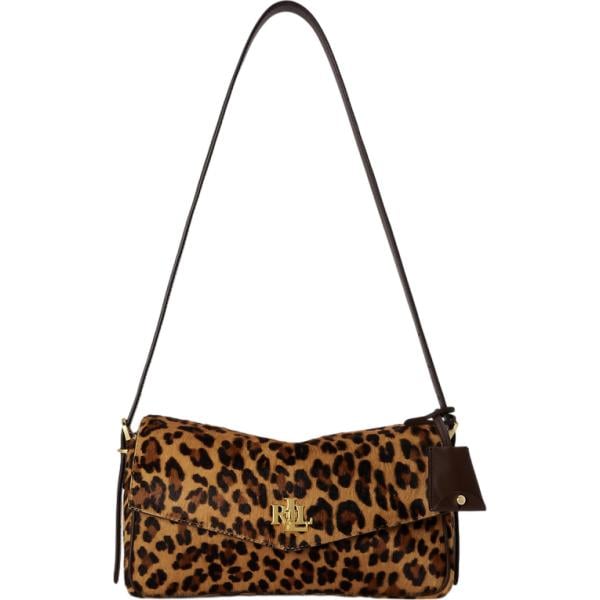 borse a spalla Lauren marrone animalier
