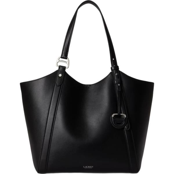 Borsa tote da donna in nero pece in pelle Lauren