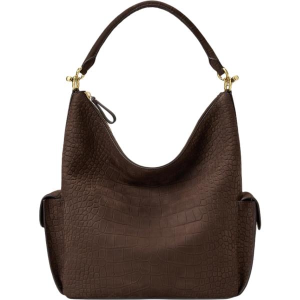 Borsa a spalla da donna in marrone scuro Lauren