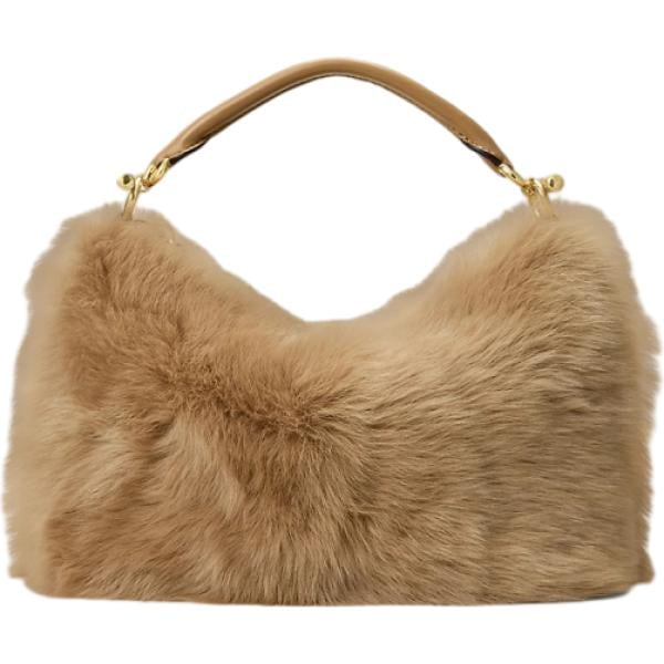 Borsa a mano da donna in beige sabbia in pelle Lauren