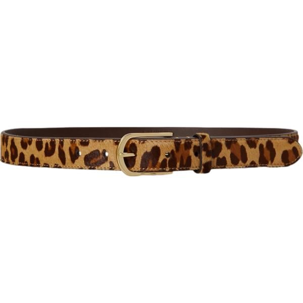 Cintura da donna in marrone scuro con stampe con fibbia in pelle Lauren
