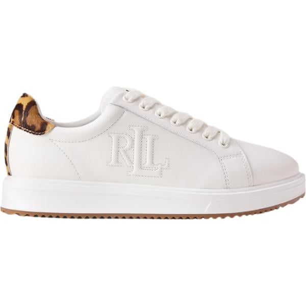 Sneakers da donna in grigio chiaro con stampe in pelle Lauren