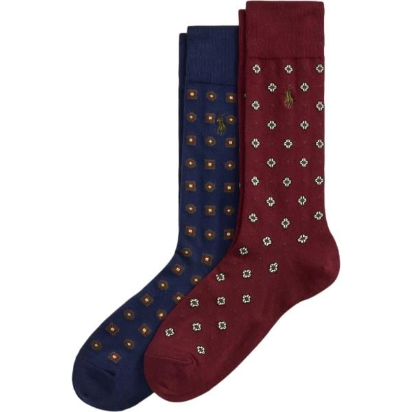 Calzino da uomo in blu medio a fiori lungo Polo Ralph Lauren