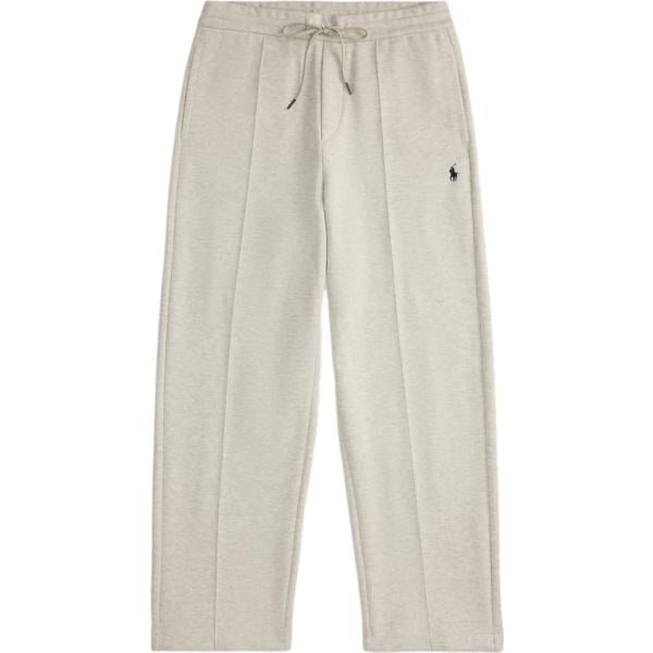 Pantaloni da uomo in grigio chiaro lavorato a maglia con coulisse in cotone Polo Ralph Lauren