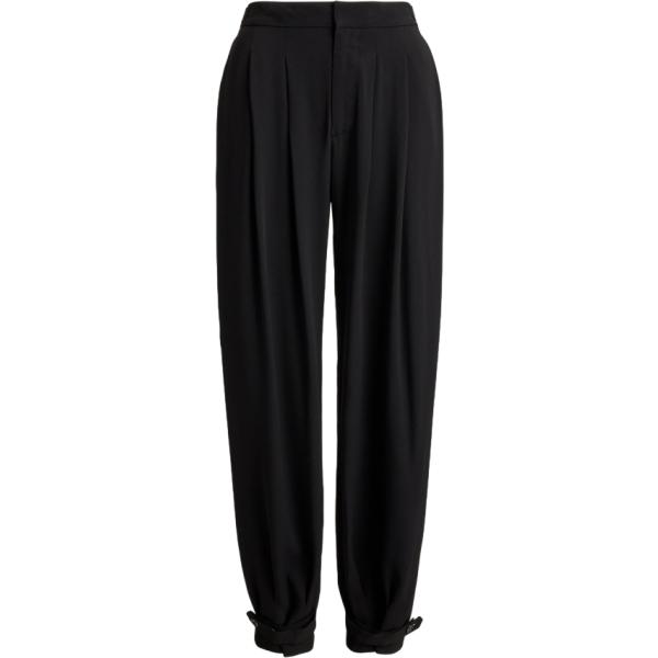Pantaloni da donna con drappeggio in nero pece lungo Polo Ralph Lauren