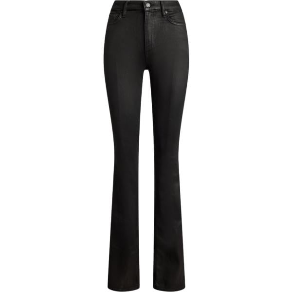 Jeans bootcut da donna in nero pece a vita alta in denim Lauren