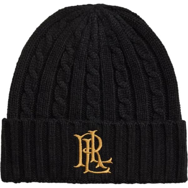 Beanie da donna in nero pece in lana Lauren