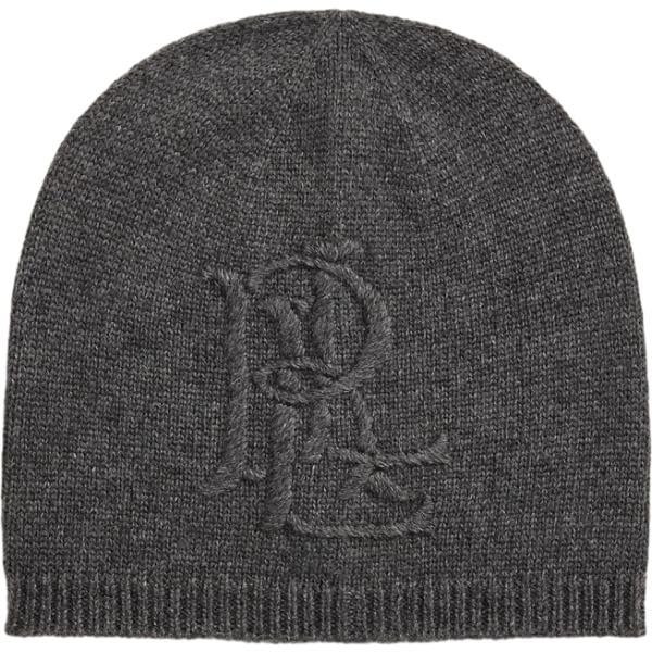 Beanie da donna in grigio scuro lavorato a maglia in lana Lauren