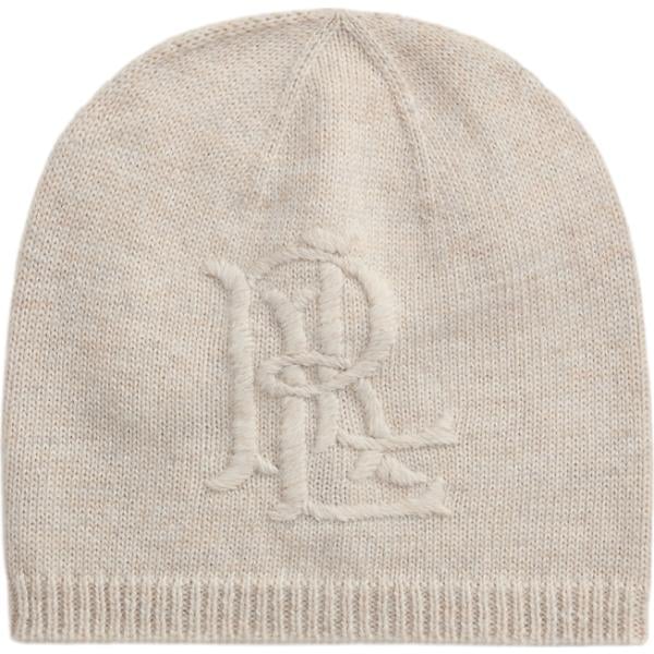 Beanie da donna in grigio chiaro lavorato a maglia in lana Lauren