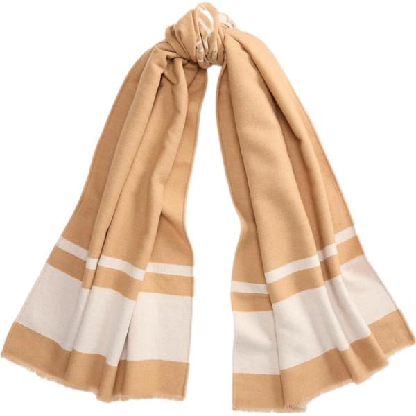 Sciarpa da donna in marrone chiaro con frange Lauren