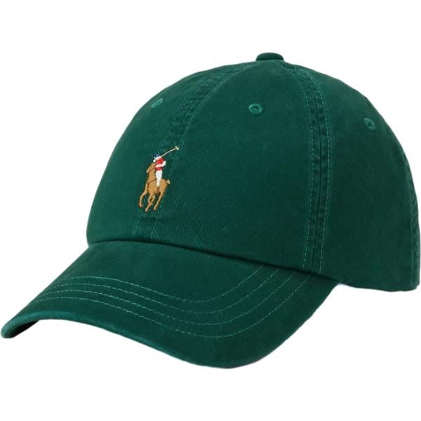 Cappello con visiera da uomo in verde scuro con fibbia in pelle Polo Ralph Lauren