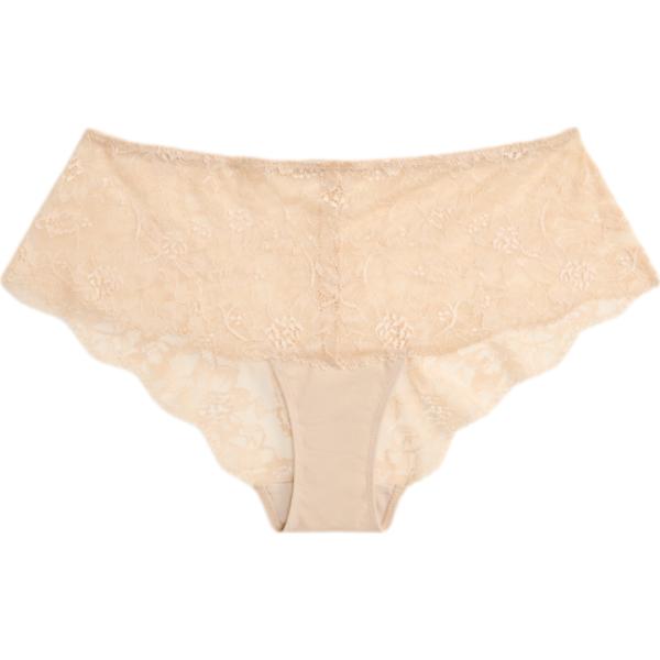 Culotte da donna in beige sabbia con pizzo intimo in nylon Lauren