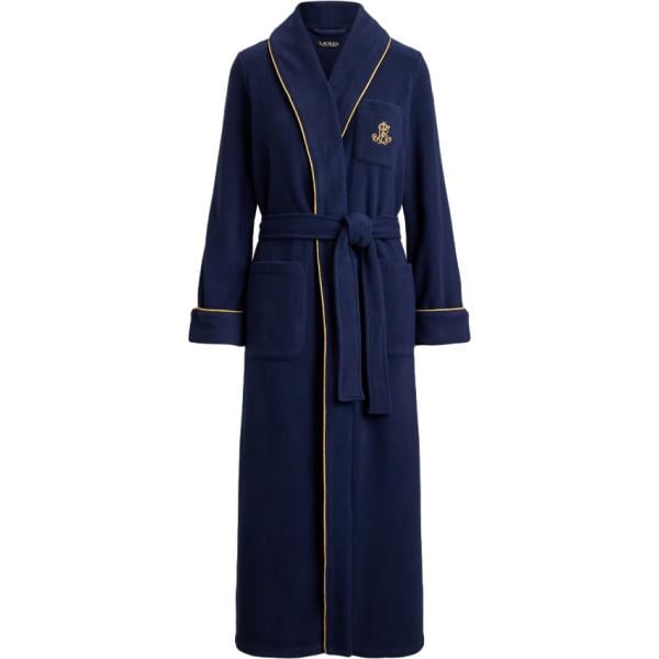 Vestaglia da donna in blu scuro lungo in pile Lauren Lauren