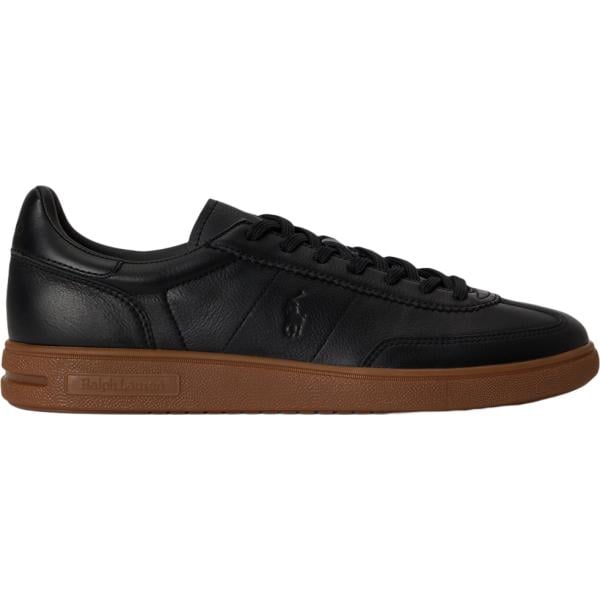 Sneakers da uomo in nero pece in pelle Polo Ralph Lauren