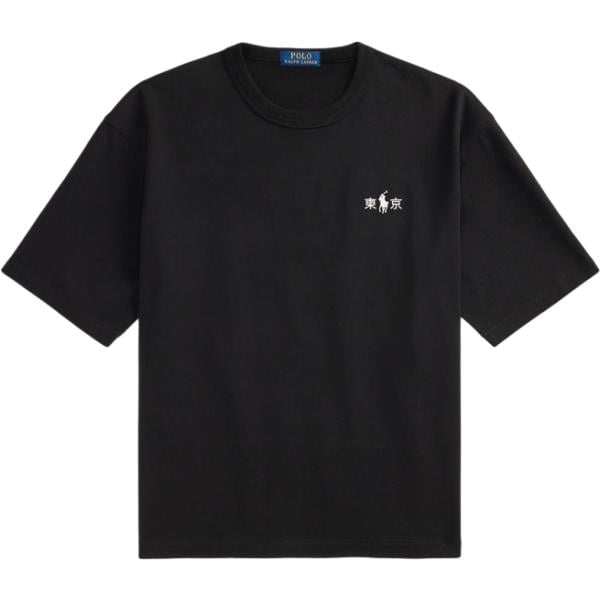 T-shirt da uomo in nero pece in cotone Polo Ralph Lauren