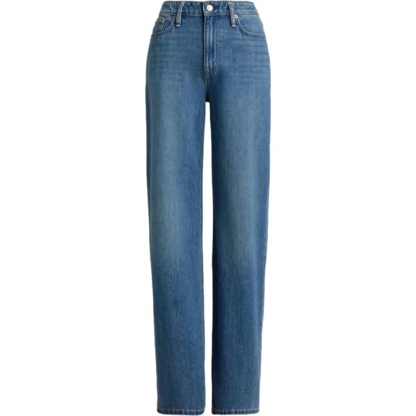 Jeans da donna in blu scuro a vita alta in denim Lauren