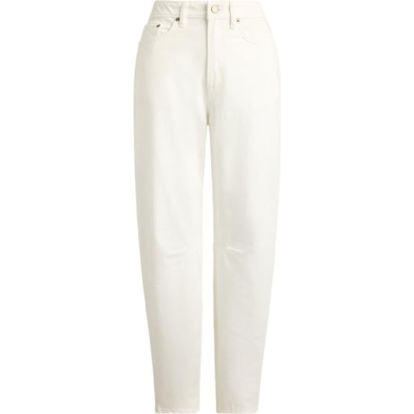 Jeans da donna in bianco neve a vita alta in denim Lauren