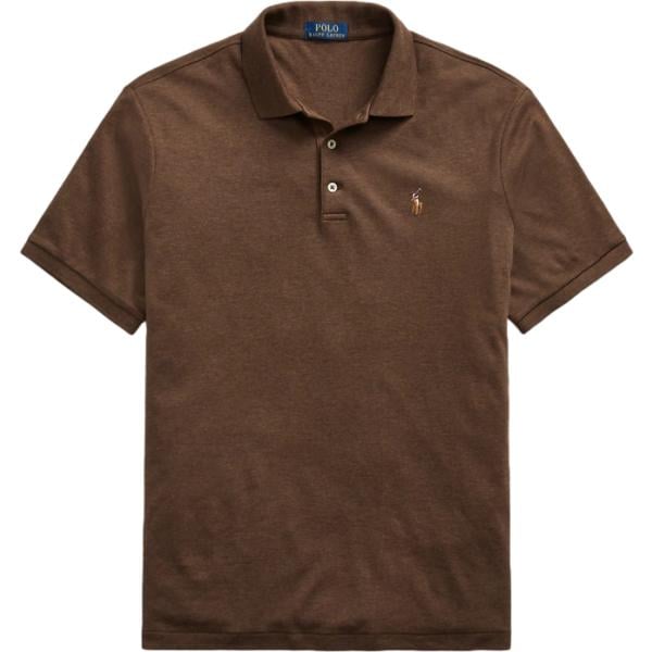Polo da uomo in marrone scuro in cotone Polo Ralph Lauren