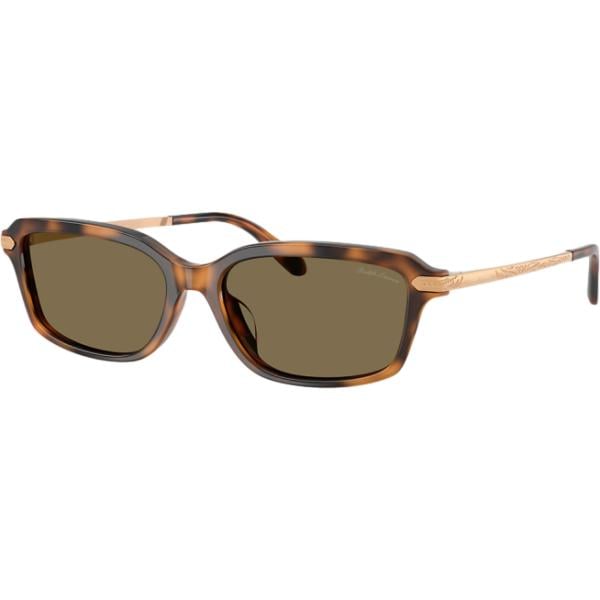 Occhiali da sole da donna in marrone chiaro effetto lucido Ralph Lauren