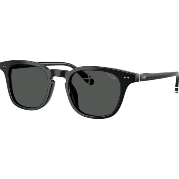 Occhiali da sole da uomo in grigio scuro a righe in nylon Polo Ralph Lauren