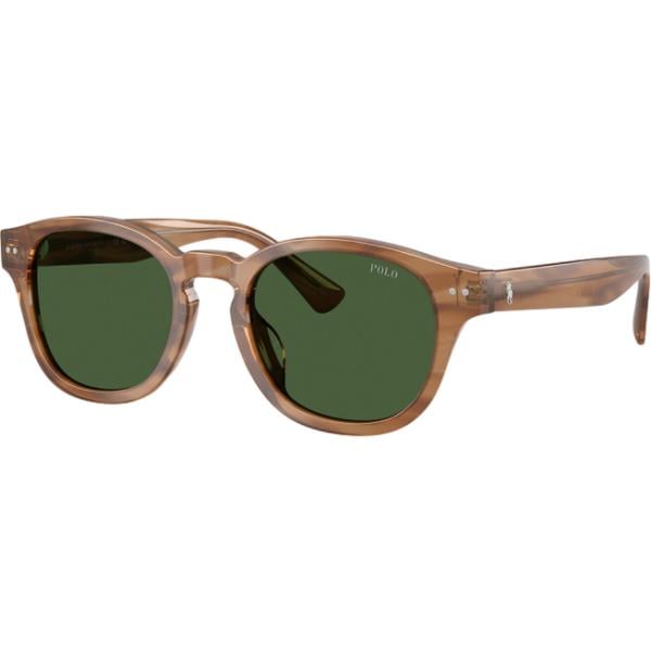 Occhiali da sole da uomo in verde scuro a righe in nylon Polo Ralph Lauren