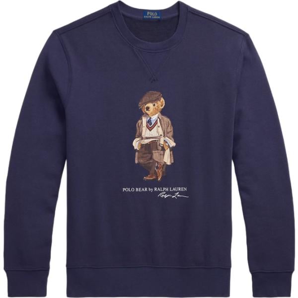 Felpa da uomo in blu scuro con stampe in pile Polo Ralph Lauren