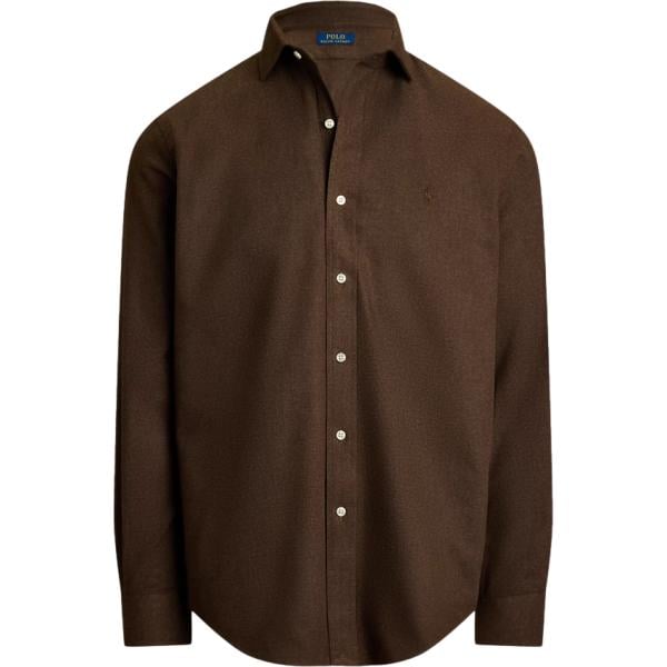 Camicia da uomo in marrone scuro Polo Ralph Lauren
