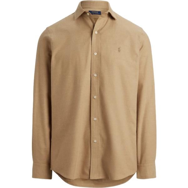 Camicia da uomo in marrone chiaro Polo Ralph Lauren