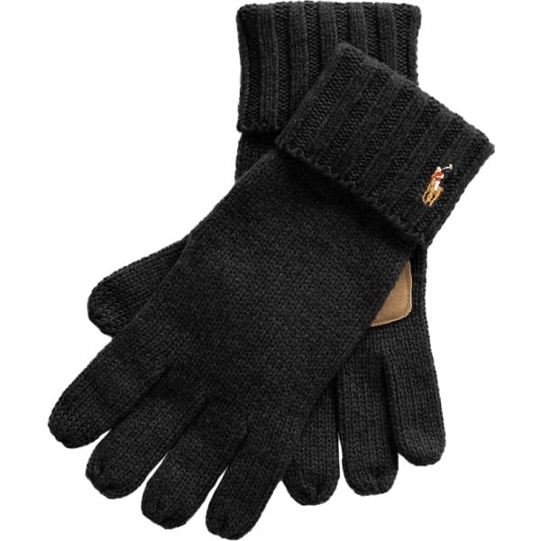 Guanti da uomo in nero pece in lana Polo Ralph Lauren