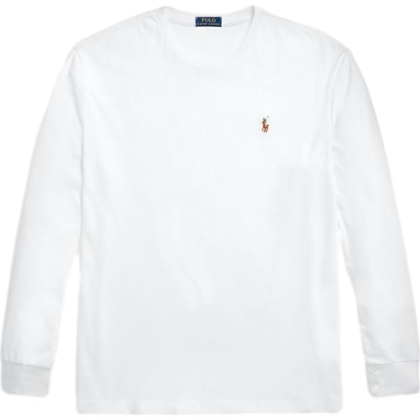 T-shirt da uomo in bianco neve in cotone Polo Ralph Lauren Polo Ralph Lauren