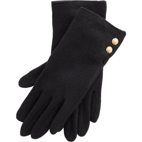 Guanti da donna in nero pece in lana Lauren