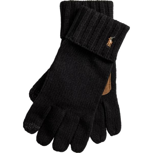 Guanti da uomo in nero pece in lana Polo Ralph Lauren