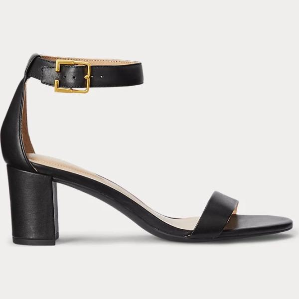 sandali in pelle Lauren nero