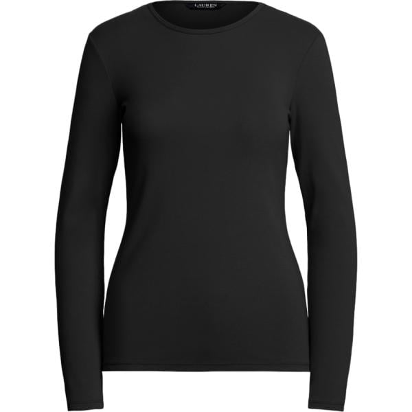 T-shirt da donna in nero pece a maniche lunghe Lauren