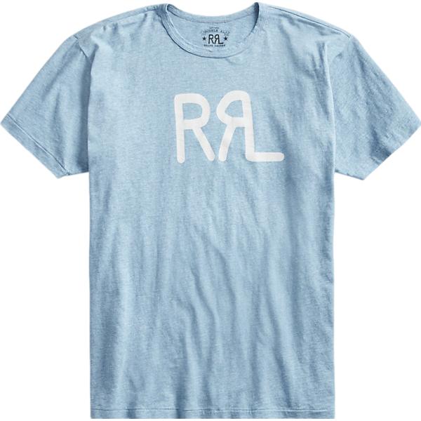 t-shirt Rrl blu con stampe