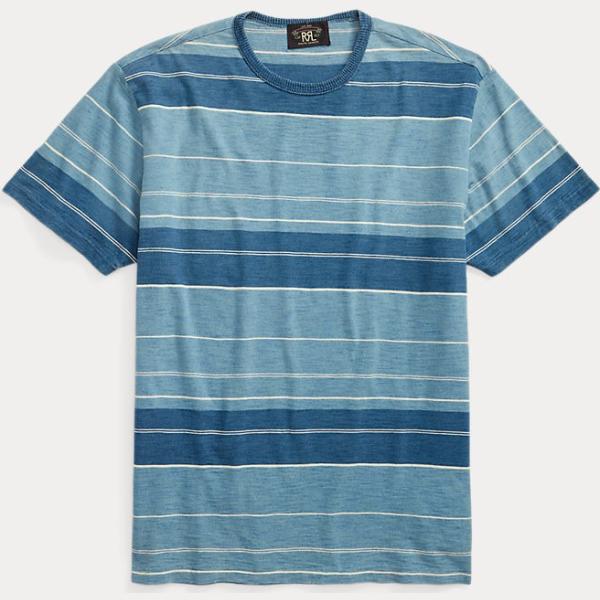 t-shirt Rrl blu a righe